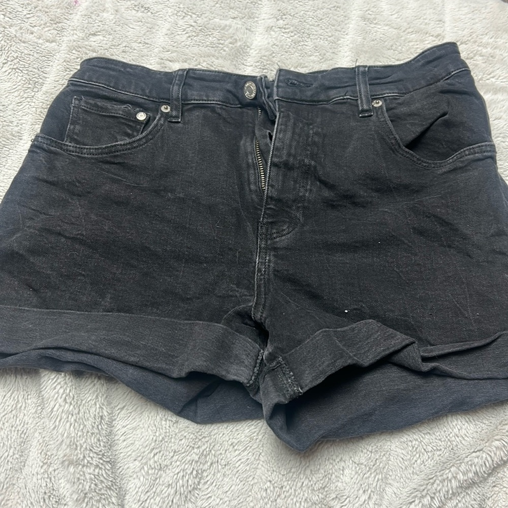 black jean shorts, size 10